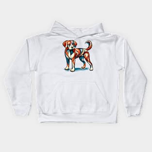 Pop art dog illustration. cubism illustration of a dog Kids Hoodie